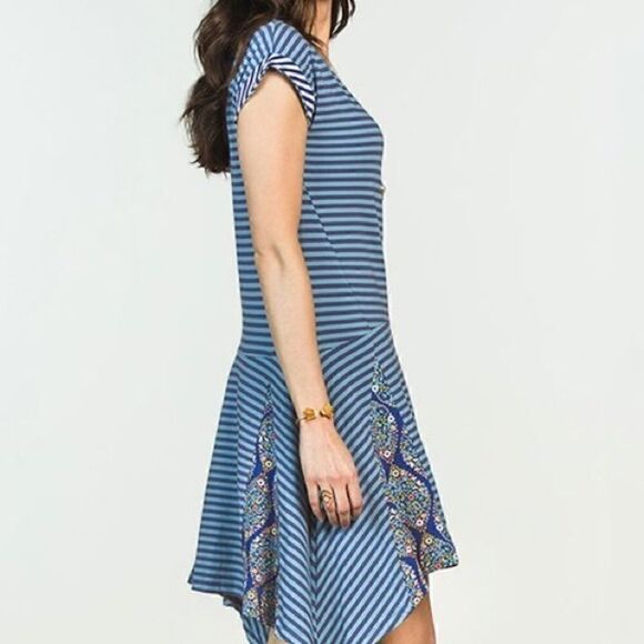 Matilda Jane Blue Stripe Walkabout Sidetail Dress - Picture 5 of 6